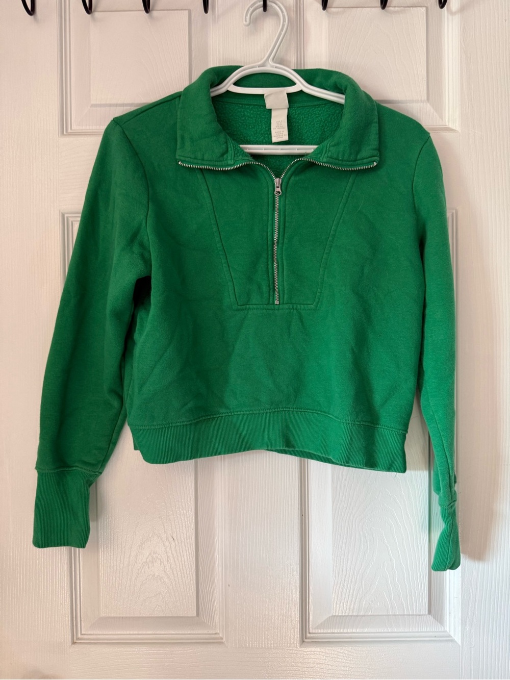 H&M Green Half-Zip Pullover Sweatshirt